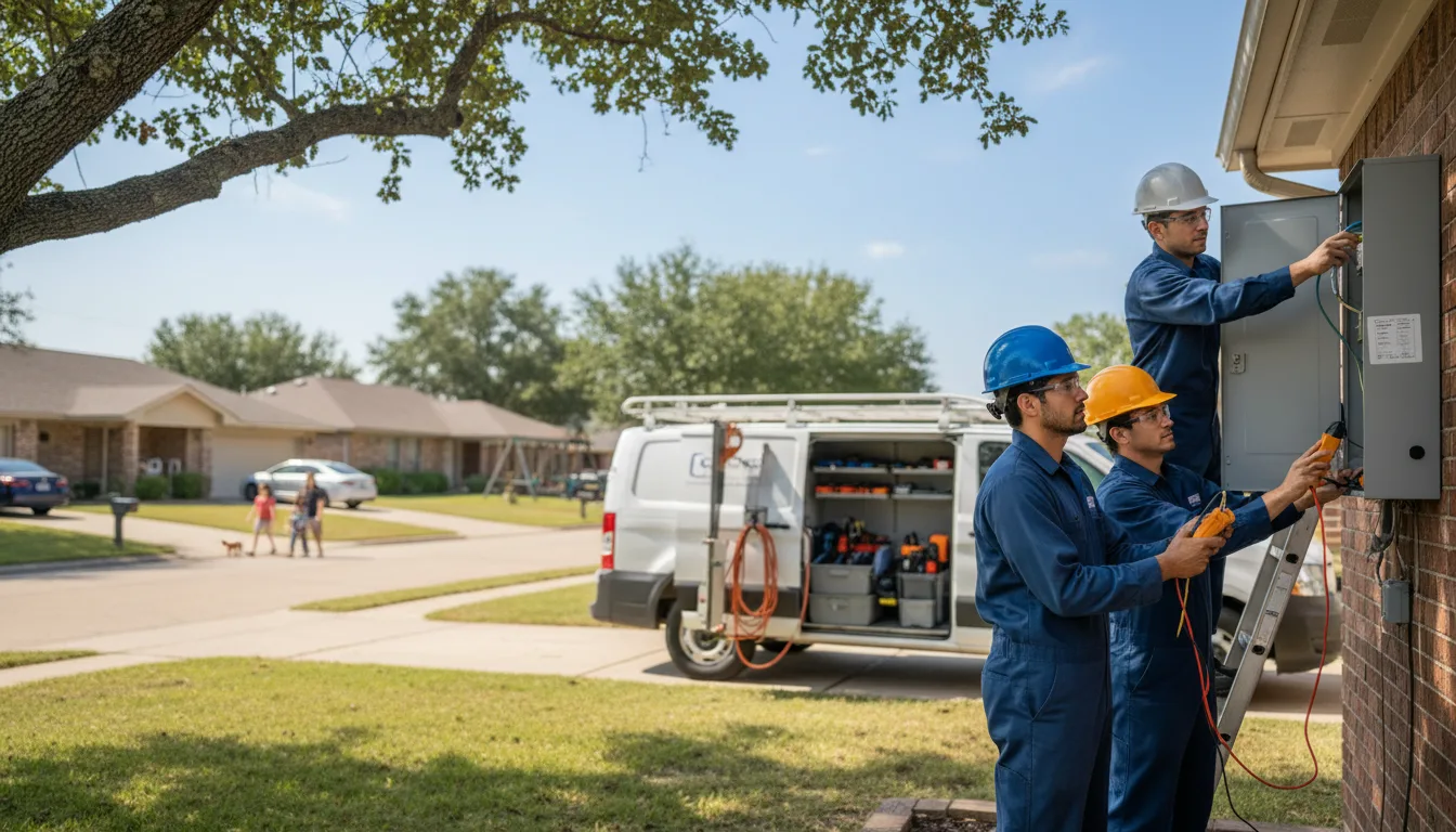 Certified electrician providing emergency electrical services in Mcadoo, TX